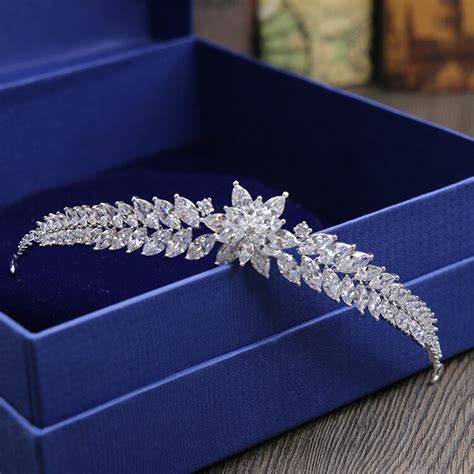 Buy Dower Me Stunning Cubic Zircon Wedding Small Crown