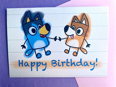 Bluey And Bingo ‘happy Birthday Card Bluey Birthday Bluey