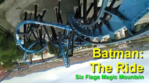 Six Flags Magic Mountain Batman The Ride Roller Coaster On Ride Front