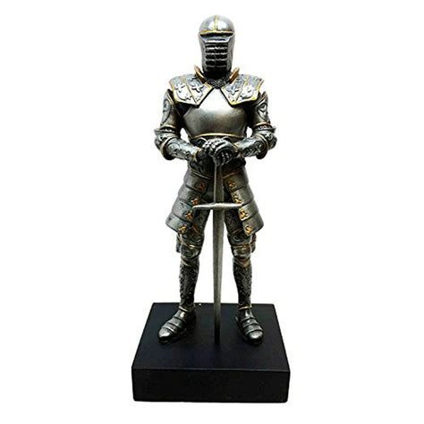 Italian Medieval Knight Long Sworsman Statue 9h Figurine Royal Suit Of