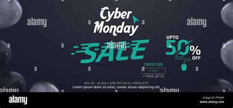 Cyber Monday Social Media Sale Banner Ad Vector Template Design Stock