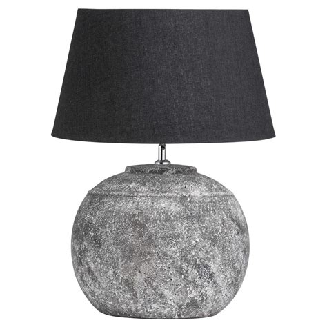 Helena Large Round Ceramic Table Lamp With Natural Stone Effect