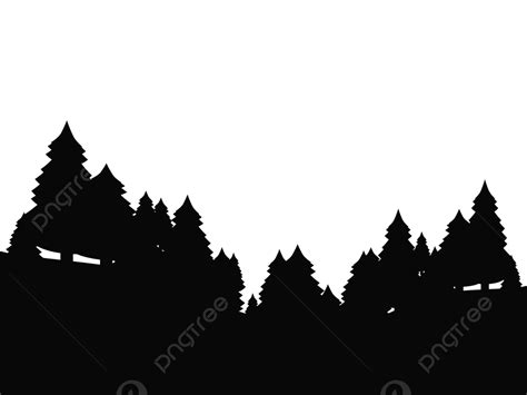 Hill Forest Silhouette Vector Free Clipart Dark Forest Silhouette