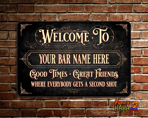 Vintage Bar Sign Personalized Metal Home Bar Sign Everyone Etsy