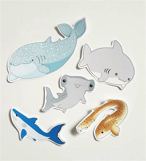 Shark Stickers Cute Sticker Set Bullet Journal Stickers Etsy