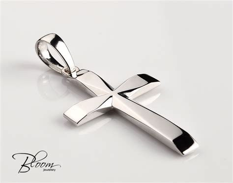 Pendentif Croix Homme Collier Croix En Or Blanc Pendentif Etsy France