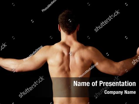Muscular Back View Man Naked Powerpoint Template Muscular Back View