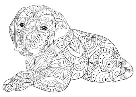 Please contact us at help@favoreads.club if you have you seen this new coloring page for adults and kids featuring. Adult Coloring Page A Cute Dog For Relaxing.Zen Art Style ...