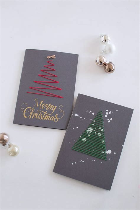 Ein stück karton in die karte schieben und mit einem lineal und dem cutter 2 einschnitte in die karte machen (abstand ca. KARTEN BESTICKEN - WEIHNACHTSKARTEN SELBER MACHEN ...