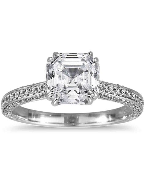 Pinched comfort fit claw prong solitaire engagement ring. Asscher-Cut Diamond Engagement Rings | Martha Stewart Weddings