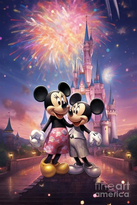 Mickey And Minnie Mouse Digital Art By Fine Art Attic Pixels