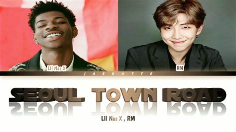 sub indo lil nas x rm of bts seoul town road old town road remix [color coded lyrics eng