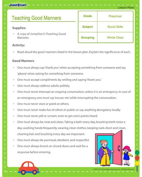 Ace Good Manners Lesson Plan Sparklebox Writing Templates