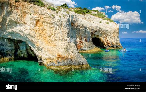 Blue Caves On Zakynthos Island Greece Famous Blue Caves View On Zante