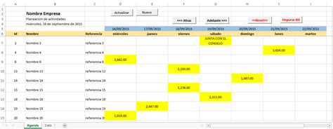 Agenda En Excel Eventos Pagos Cobranza Formulas Excel