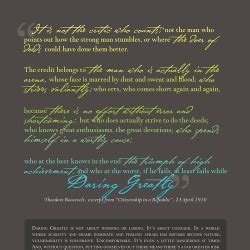 It is not the critic who counts; arena-quote | Brene brown quotes, Quotes brene brown, Daring greatly quote