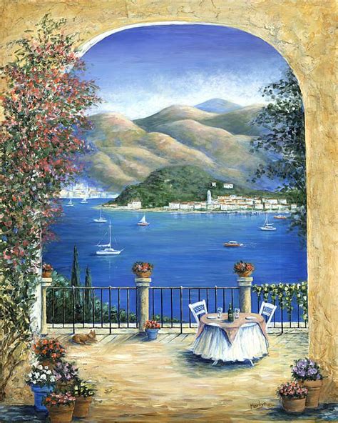 Bellagio Lake Como From The Terrace By Marilyn Dunlap Decoupage