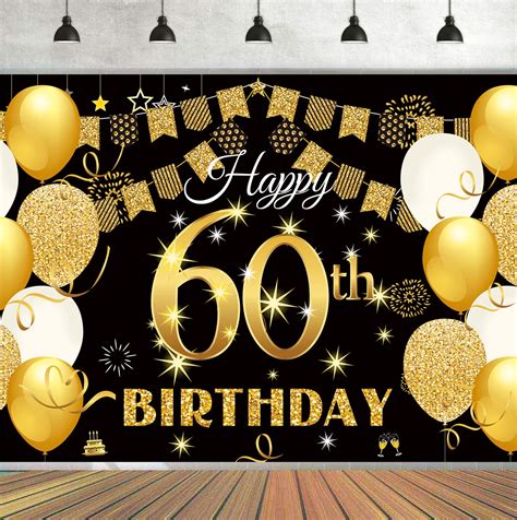 Buy Saliyaa 7x5ft Happy 60th Birthday Backdrop60th Happy Birthday