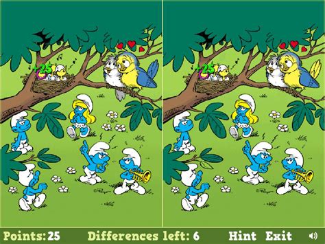 Jeu Schtroumpf Smurfs Spot The Difference Jeuxgratuits Avec Jeux