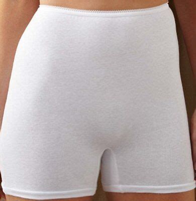 3 Pair Size 8 White 100 Cotton Womens Long Leg Panties USA Made CLOSE