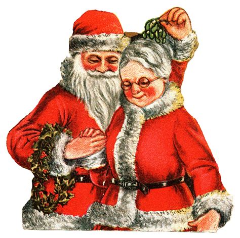 Vintage Santa And Mrs Claus Clip Art Library The Best Porn Website