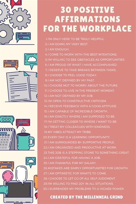 30 Positive Affirmations For Work Stress Relief The Millennial Grind