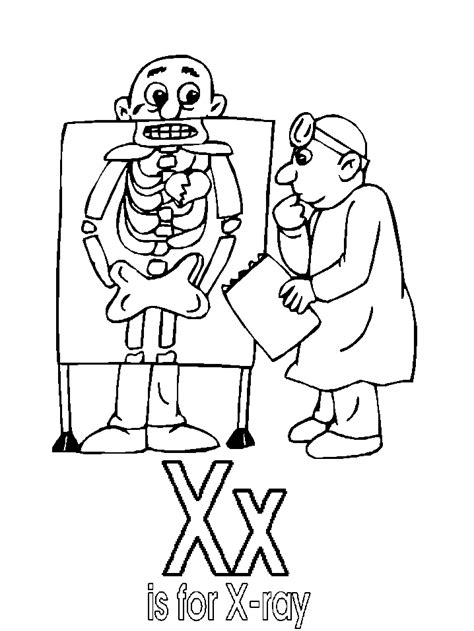 X Ray Coloring Sheet Teach May Pinterest Alphabet Letters And X Ray