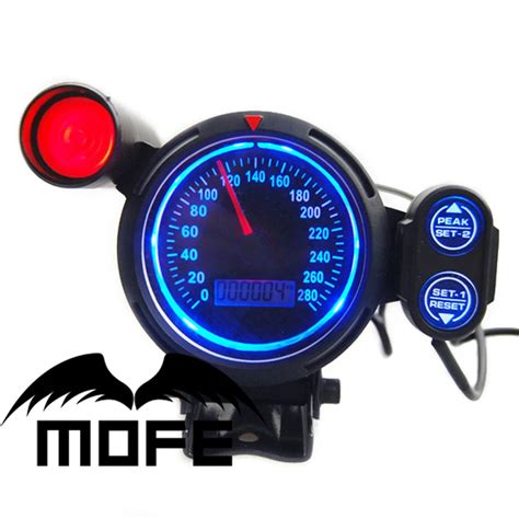 Mm Auto Speedometer Original Logo Red Shift Light Blue Led Display