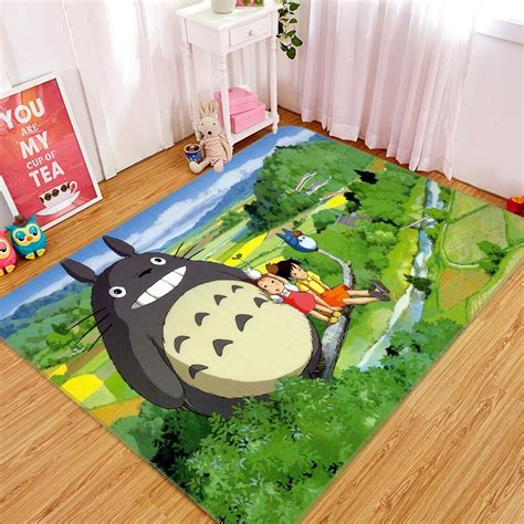My Neighbor Totoro Floor Rug Eug Living Room Rugs Floor Decor Rug Decor