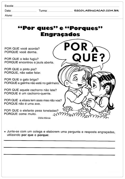 Atividades Uso Dos Porquês 4 Ano Com Gabarito
