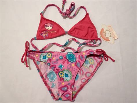 Traje De Baño Bikini Para Niña Hello Kitty 6 Y 10 Años 23998 En
