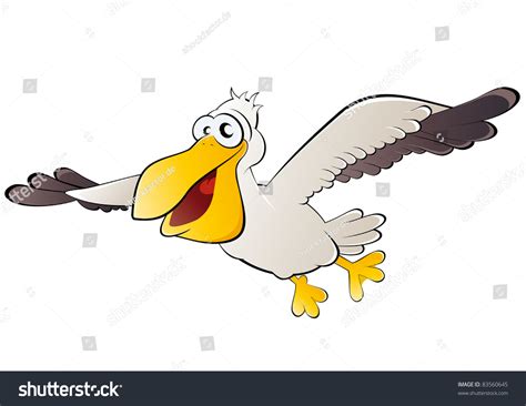 Funny Cartoon Pelican Stock Vector Illustration 83560645 Shutterstock