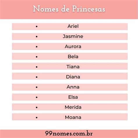Nomes De Princesas Nomes