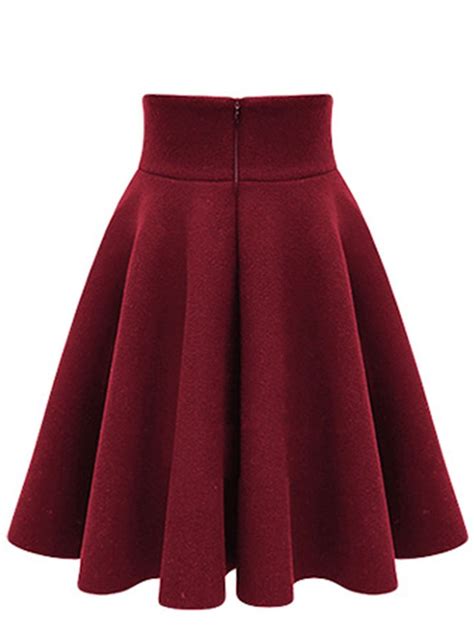 plain woolen flared midi skirt in 2020 midi flare skirt skirt outfits skirt fashion