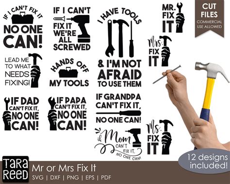 Mr Or Mrs Fix It Handyman SVG And Cut Files For Crafters Etsy