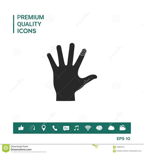 Helping Hand Silhouette Icon Stock Vector Illustration Of Finger