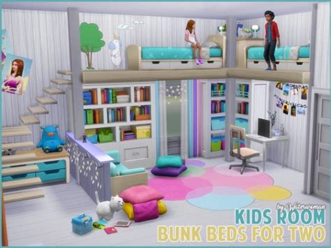 Akisima Sims Blog Childrens Room Bunk Beds For Two • Sims 4 Downloads