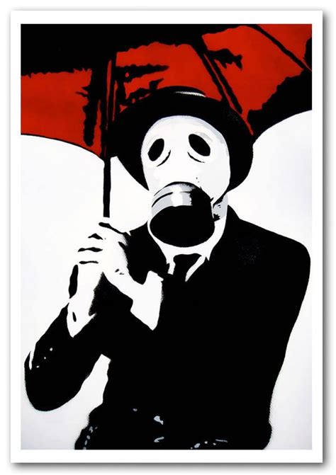 Face masks have been mandatory in the london tube since june 15. Bankers Gas Mask Close Up | Close up art, Banksy, Art