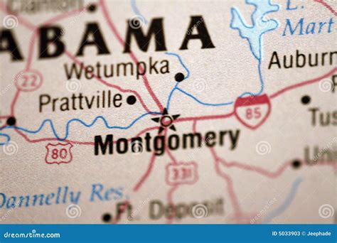 Mapa De Montgomery Alabama Imagem De Stock Imagem De Montgomeria 5033903