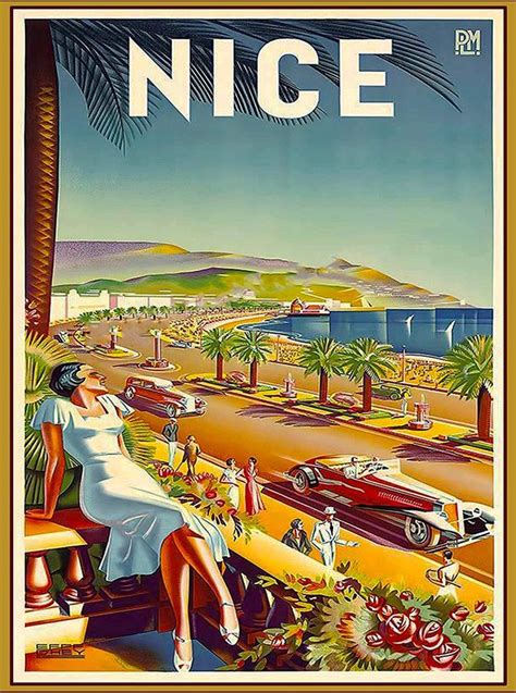Vintage Travel Poster France Nice Mini Art Print By Jasecastilo