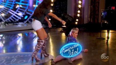 Katy Perry Falls And Flashes Fellow American Idol Judges