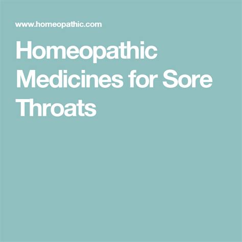 Homeopathic Medicines For Sore Throats Homeopathy Homeopathic Homeopathic Treatment