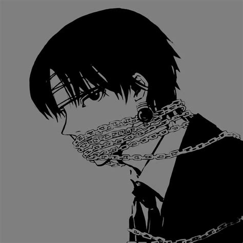 An Anime Character With Chains Around His Neck