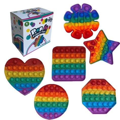 Buy 6 Pack Pop It Fidget Toys Pop Its Fidgets Sensory Toys For Children