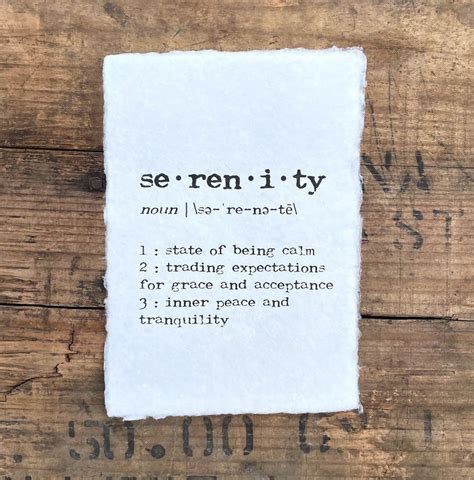 Serenity Definition Print In Typewriter Font On 5x7 8x10 Etsy Inner