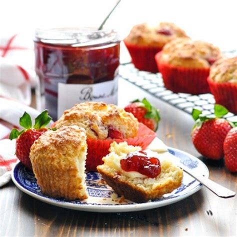 These Light And Buttery Bakery Style Strawberry Muffins Are An Easy