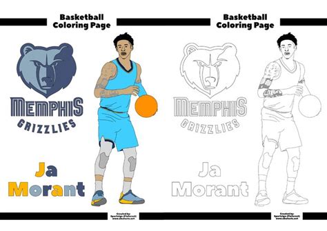 Ja Morant Memphis Grizzlies NBA Free Coloring Page Free Coloring