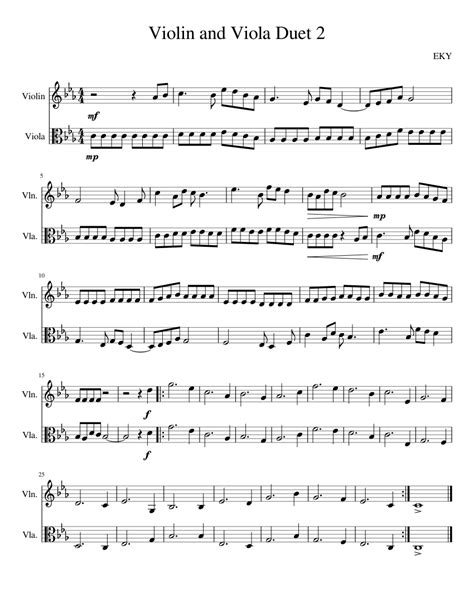 Violin And Viola Duet 2 Sheet Music For Violin Viola Download Free