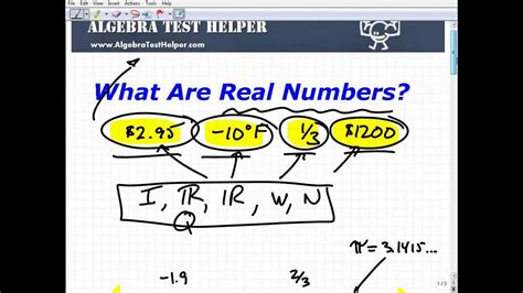 These include the natural numbers, the integers, the rational numbers, and the algebraic. What Are The Real Numbers? - YouTube