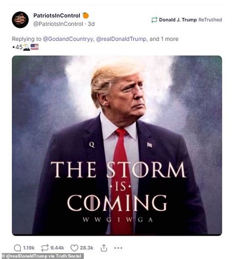 donald trump pushes qanon conspiracy theories on truth social daily mail online